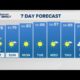 Clouds and a few showers to start Saturday, then breezy and cooler with highs in the 70s