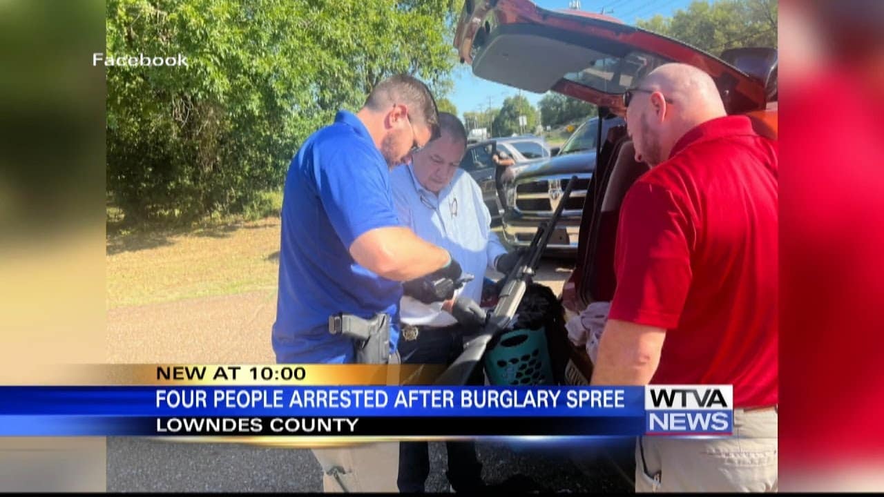 4 arrested following auto burglary spree in Lowndes County
