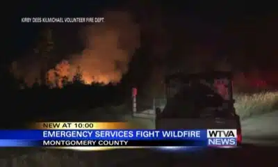 Crews battling large fire in Montgomery County