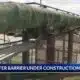 Saltwater barrier under construction in Mississippi river