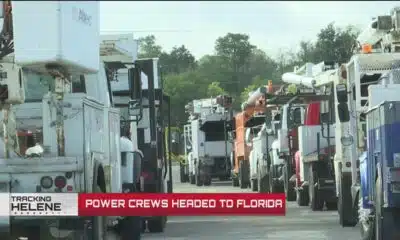Florida Power and Light crews preparing for Hurricane Helene relief efforts