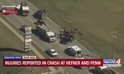 Emergency crews respond to crash at Hefner and Penn