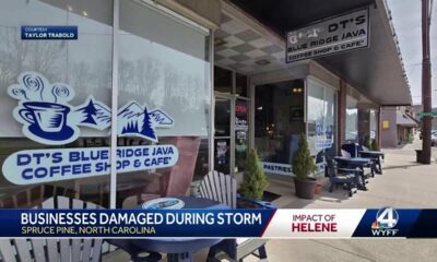 Family-owned coffee shop in Mitchell County, North Carolina, severely damaged by Helene