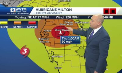 Hurricane Milton makes landfall Wednesday night near Sarasota and continues to Orlando