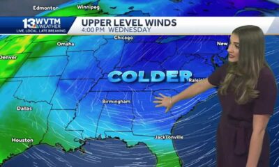 Alabama's weather forecast gets chilly as colder air moves in dropping lows into the 30s, Some pa...