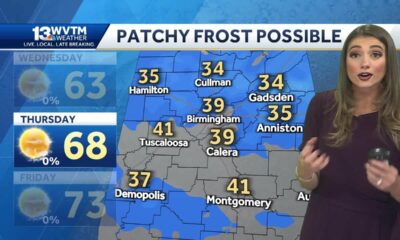 Coldest air so far this season is moving into Alabama, The weather forecast is chilly tomorrow an...