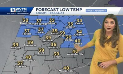 Frost advisory for parts of Alabama on Thursday morning with temperatures in the 30s, Warming wit...
