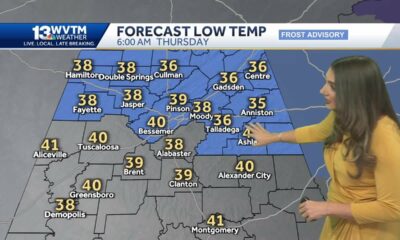 Frost Advisories stretch across North Alabama Thursday morning, warmer weather is in the forecast...