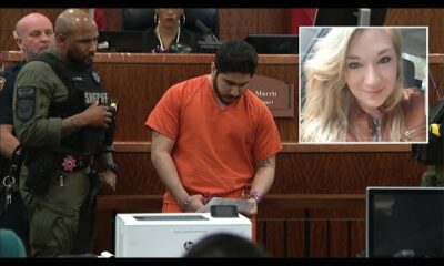 Convicted killer reads note to pregnant wife's family in court after getting 2 life sentences
