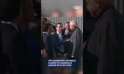 VP candidate Tim Walz arrives in Louisville