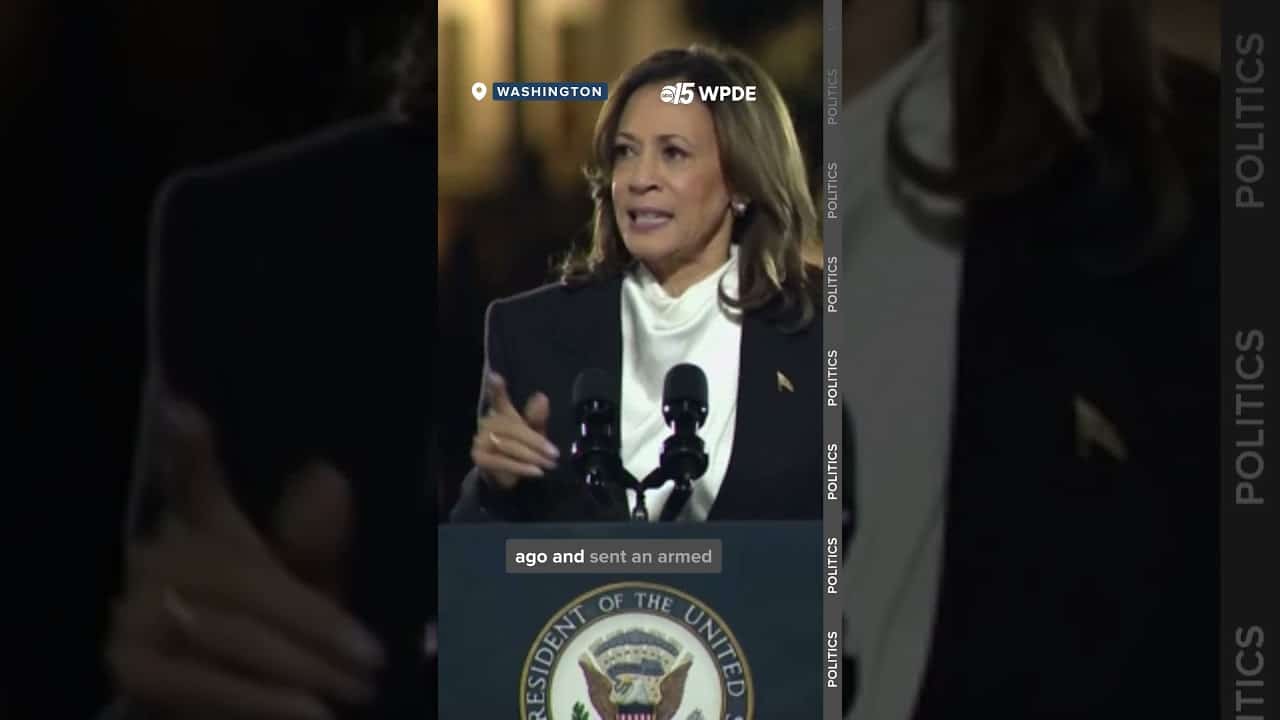 Harris Speaks at Ellipse: Trump 'Stood Here & Sent a Mob'