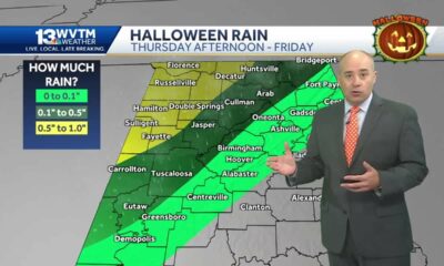 Halloween Soaker! Rain will be likely west of I-59 Thursday night into Friday morning ahead of a ...