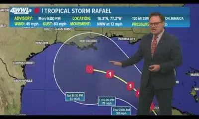 Monday 10PM First Weather: Tropical Storm Rafael forms, expected to become hurricane
