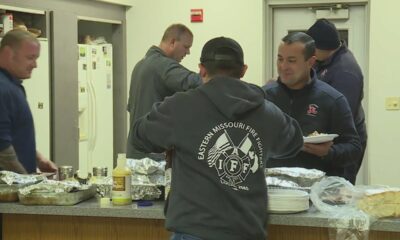 Away from their families, first responders share Thanksgiving dinner