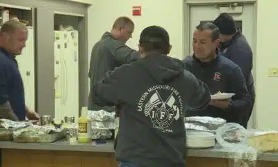 Away from their families, first responders share Thanksgiving dinner