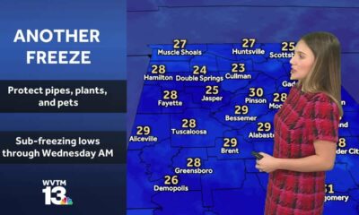 Freezing conditions in Alabama's forecast through Wednesday. Chilly afternoon for Iron Bowl Satur...