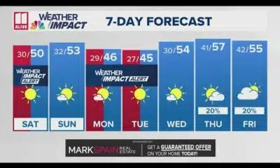 Cold Arctic air arrives during the weekend with another reinforcing shot of cold, dry air to start t