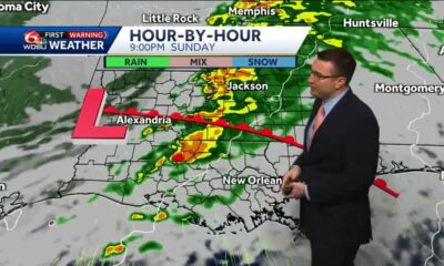 Cloudy but warm Sunday. Tracking rain Sunday night-Tuesday