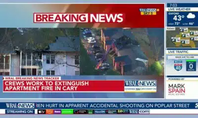 Residents evacuated after large apartment fire in Cary