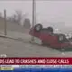 Icy roads lead to crashes and close-calls