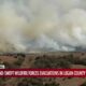 Wind-swept wildfire forces evacuations in Logan County