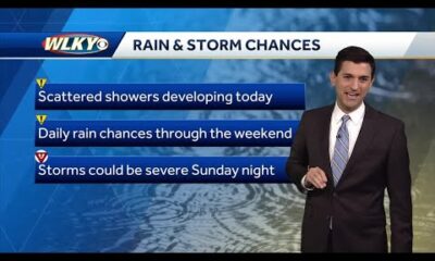 Scattered showers Thursday