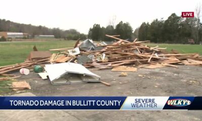 Tornado practically rips Bullitt County barn in half with man, several animals inside