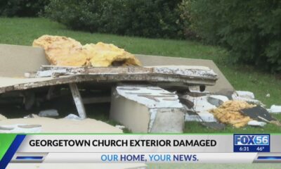 Georgetown church gets exterior damage from storm, but still functional