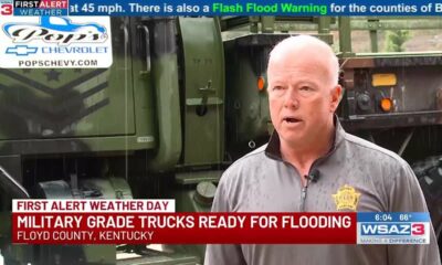 Military grade trucks ready for flooding in eastern Kentucky
