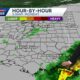 Showers may linger into Monday morning