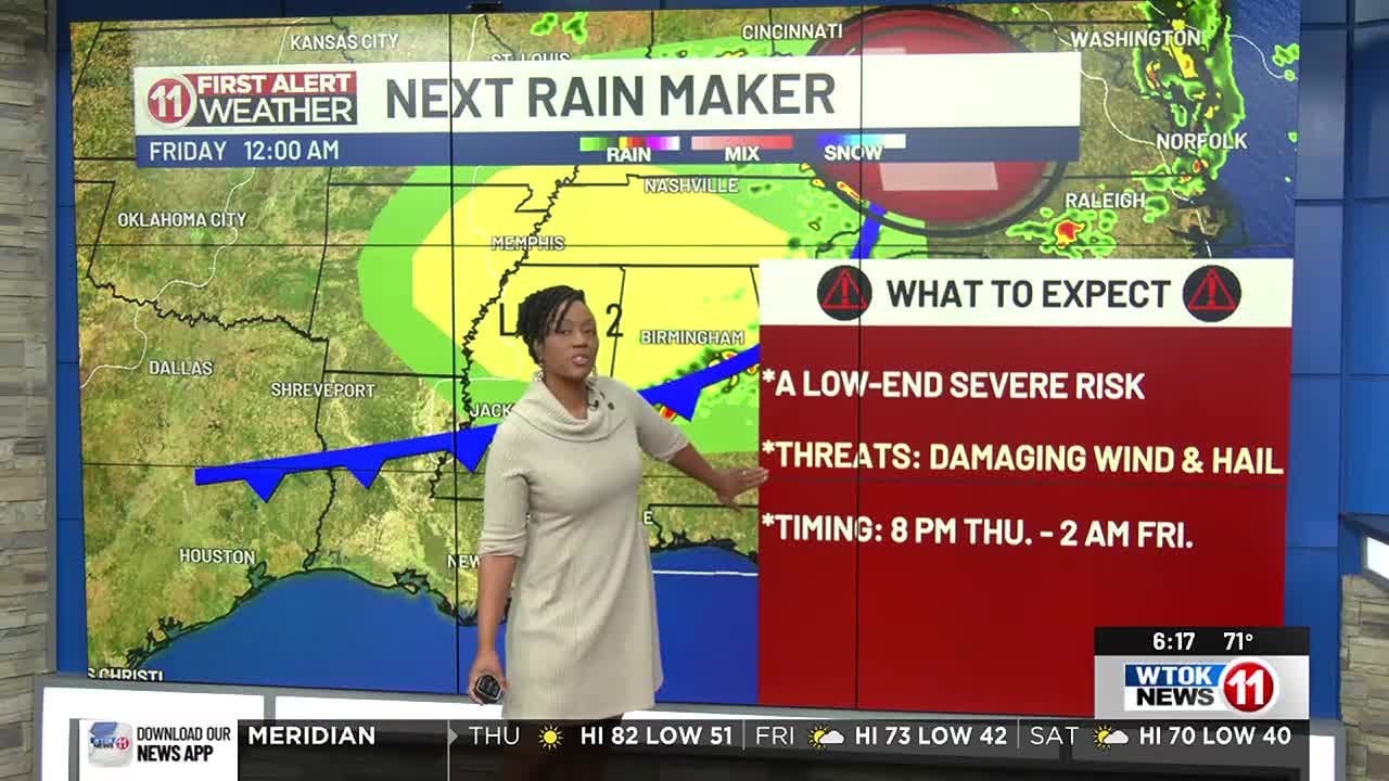 4/9/25- 80s for Thursday, but there's a low severe risk by late evening