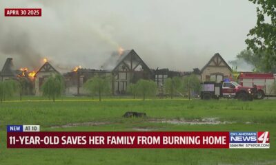 11-year-old saves her family from burning home