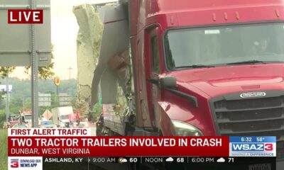 Semi truck crashes into another semi on interstate