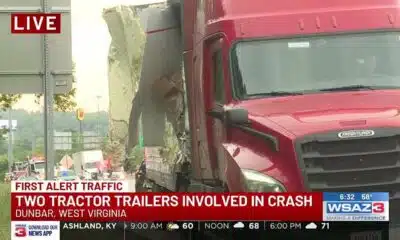 Semi truck crashes into another semi on interstate