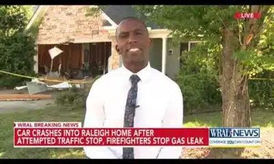 Car crashes into Raleigh home after attempted traffic stop; firefighters stop gas leak