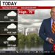 Morning clouds and fog, with a few afternoon showers