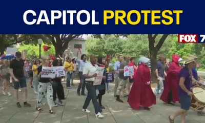 Protesters march at Texas Capitol calling for vetoes from Gov. Abbott