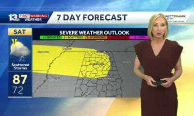 Alabama's weather forecast will flip to become wetter soon, with strong thunderstorms possible ov...