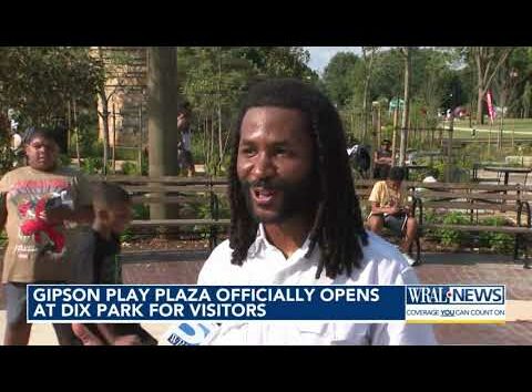 Gipson Play Plaza grand opening celebration underway