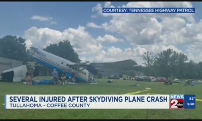 Several injured after skydiving plane crashes in Tullahoma
