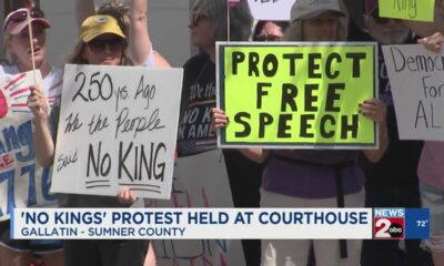 'No Kings' protest held at courthouse in Gallatin