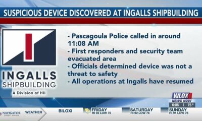 UPDATE: Suspicious device found at Ingalls Shipbuilding deemed not a threat