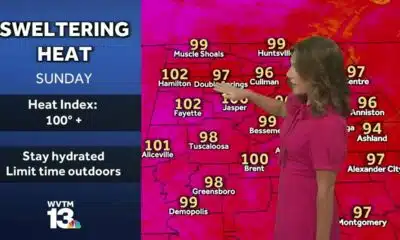 A strong heat ridge will send temperatures soaring next week, with fewer storms in Alabama's 7-da...