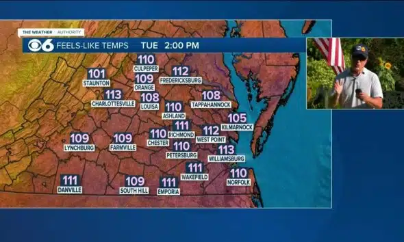 Heat index could hit 110 degrees this afternoon