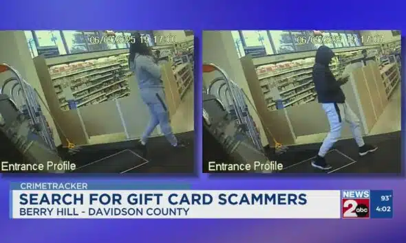 Berry Hill police search for suspects connected to gift card scheme