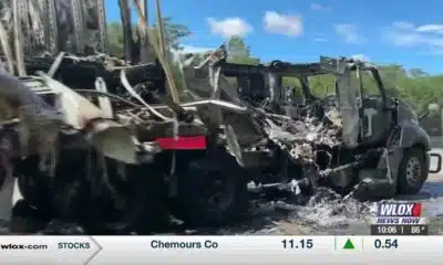 CLEARED: 18-wheeler catches fire on I-10 E in Biloxi, causing congestion