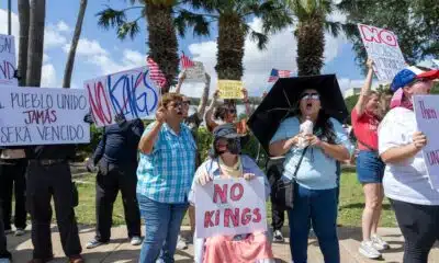 No Kings Protest against the policies of US President Donald Trump in Mcallen, Texas, on June 14, 2025.