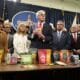 Lt. Gov. Dan Patrick shows off various THC and CBD products during a press conference in the Texas Capitol on May 28, 2025. Patrick, joined by representatives from the House and Senate, spoke about Senate Bill 3 and how its passage would be a service to Texans, saving their lives. The bill is set to head to Gov. Greg Abbott’s desk, which Patrick said he wasn’t worried about.