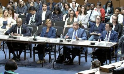 From left to right, Democratic state Attorneys General Kwame Raoul of Illinois, Andrea Campbell of Massachusetts, Keith Ellison of Minnesota and Matthew J. Platkin of New Jersey speak before Democratic lawmakers on both the Senate and House Judiciary committees on Monday, June 23, 2025 on Capitol Hill in Washington, D.C. (Screenshot from House Committee on the Judiciary livestream feed)