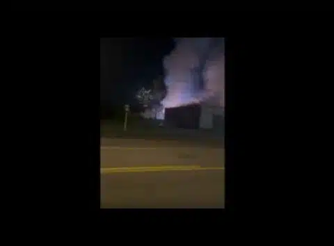 Building housing fireworks goes up in flames after electric box fire